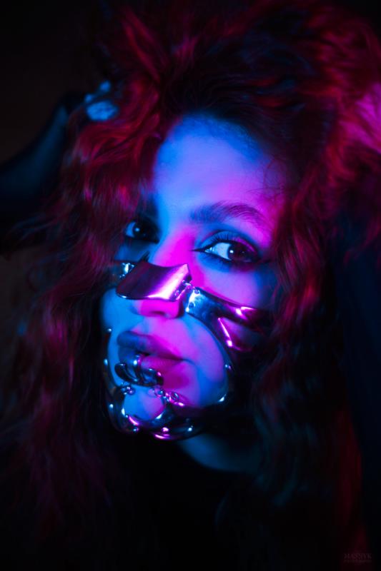 Artistic portrait with vibrant lighting