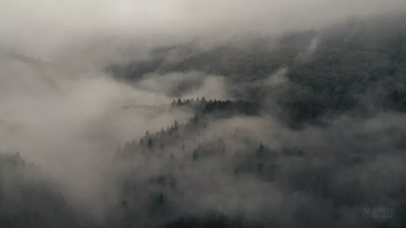 clouds over the Odenwald forest