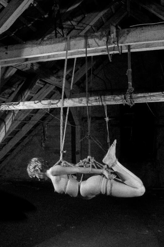 suspension bondage woman in attic
